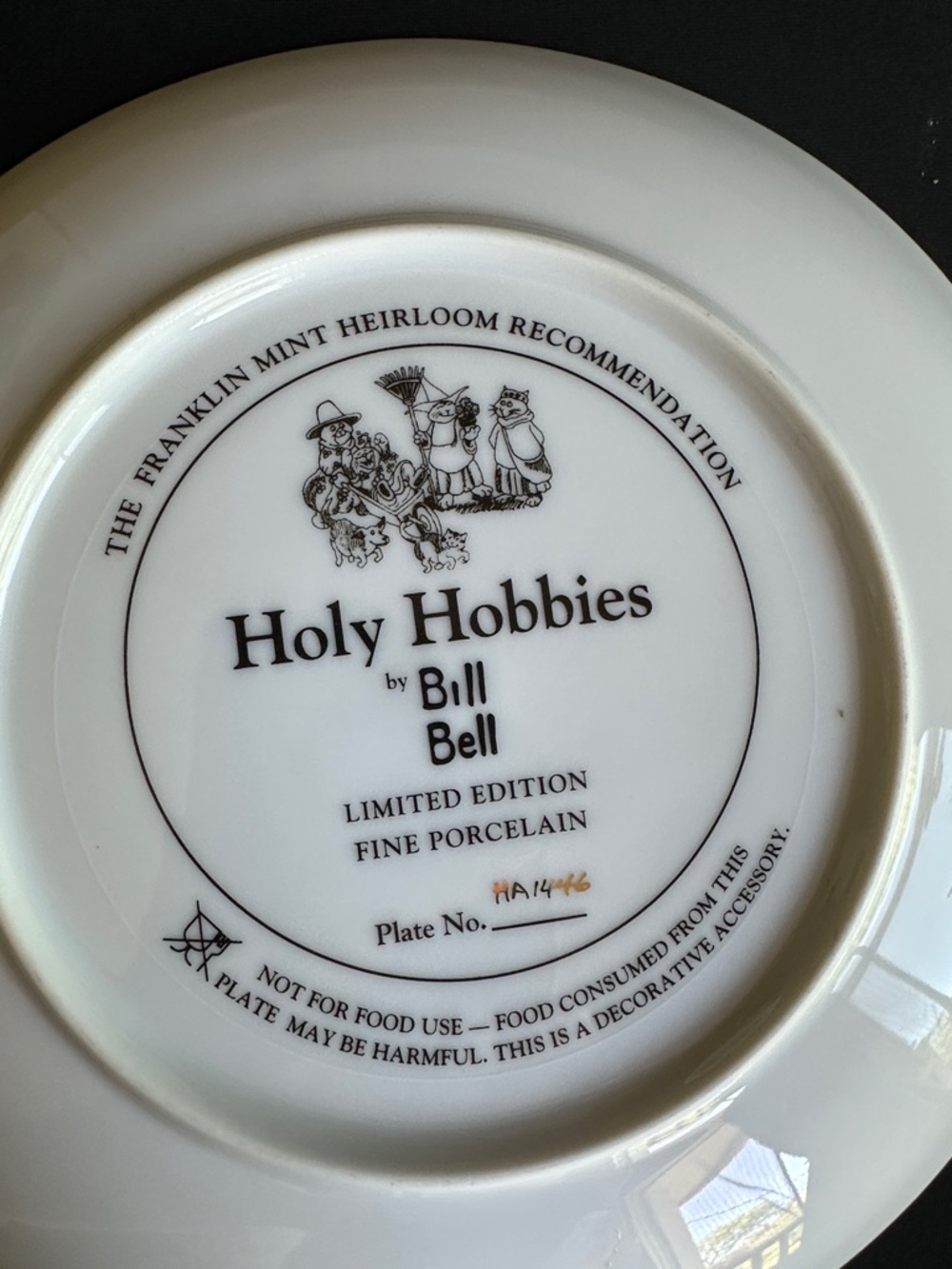 Hand-Painted Cat Village Decorative Plate -Whimsical Scene. Holy Hobbies - Picture 2 of 3